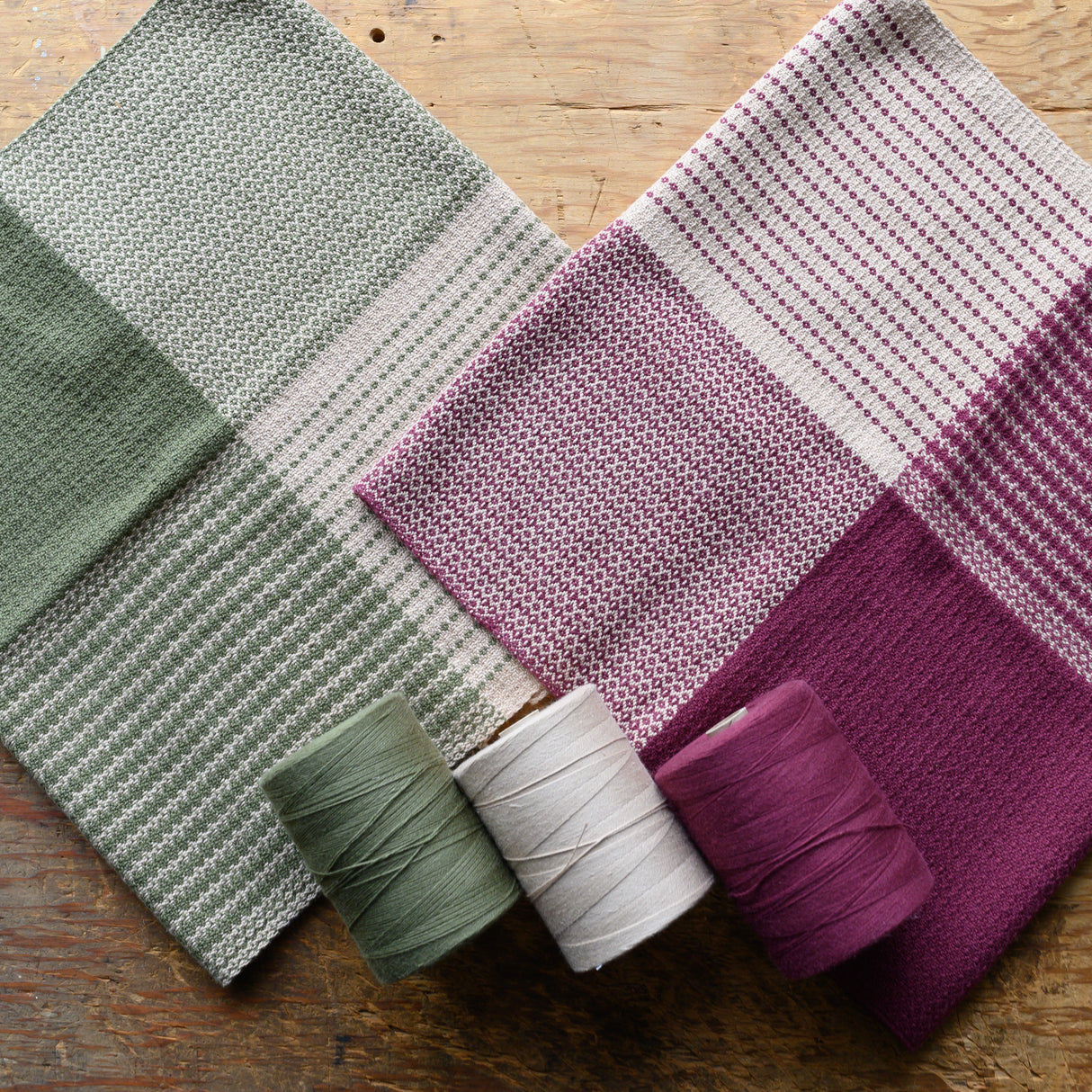 Quadrant Twill Tea Towels Kit: Wine