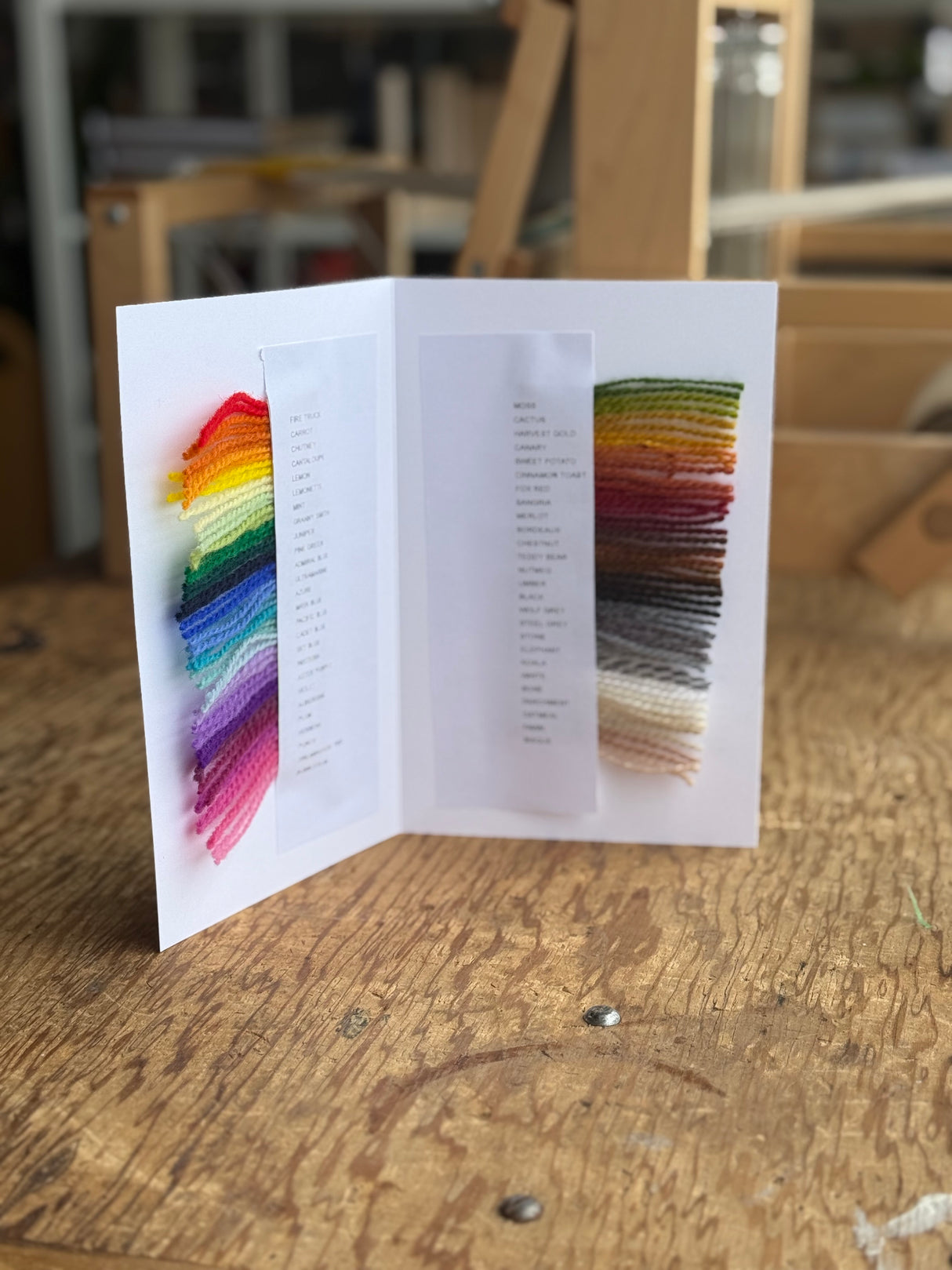 Northern Range Wool Sample Colour Cards