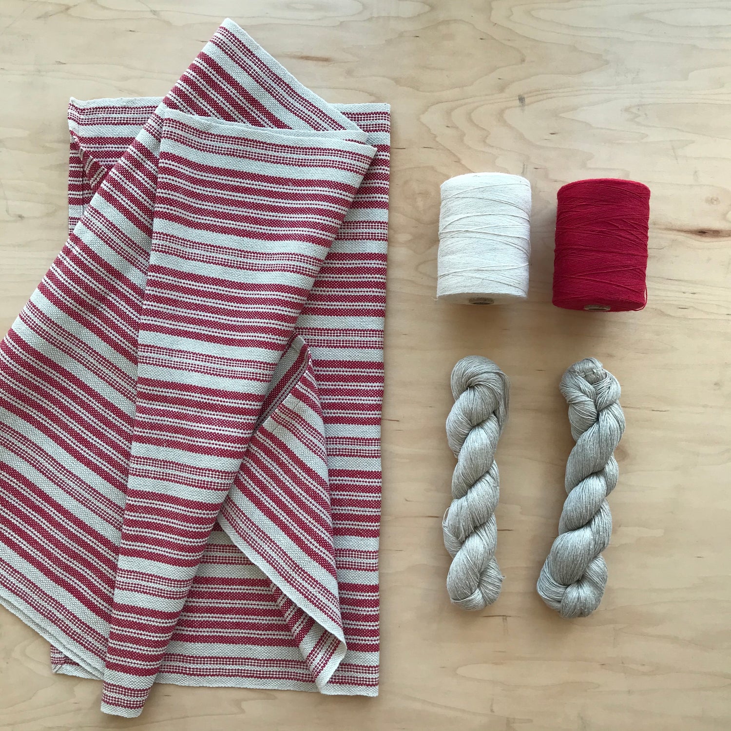 Classic Red Striped Tea Towels