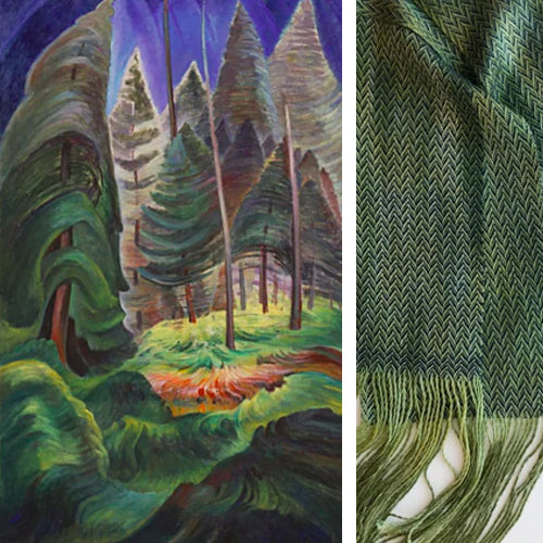 Emily Carr Painting Inspires Edmonton Weaving Group GATHER Textiles Inc.