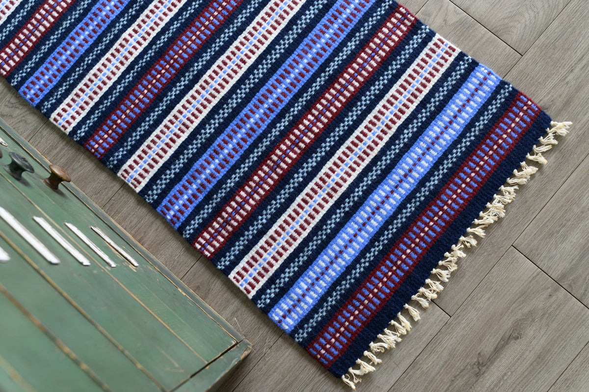 Flowing Dashes Rug Pattern Dash + Dot Rug Kit (Frost and Flame) – Gather Textiles
