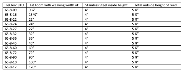 32" Stainless Steel Reeds- Leclerc