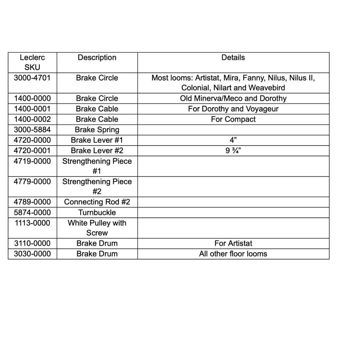 Replacement Brake Parts - Leclerc