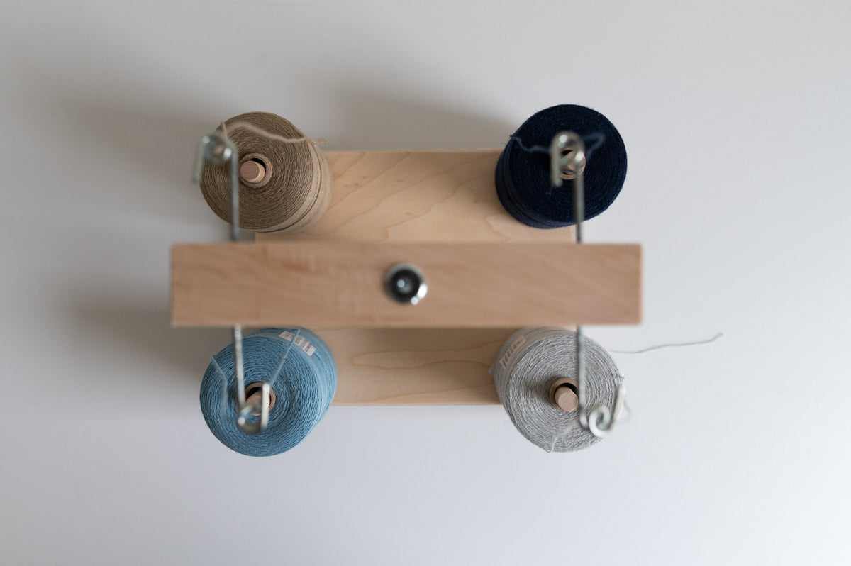 4 Spool Maple Weavers' Yarn Cone Holder