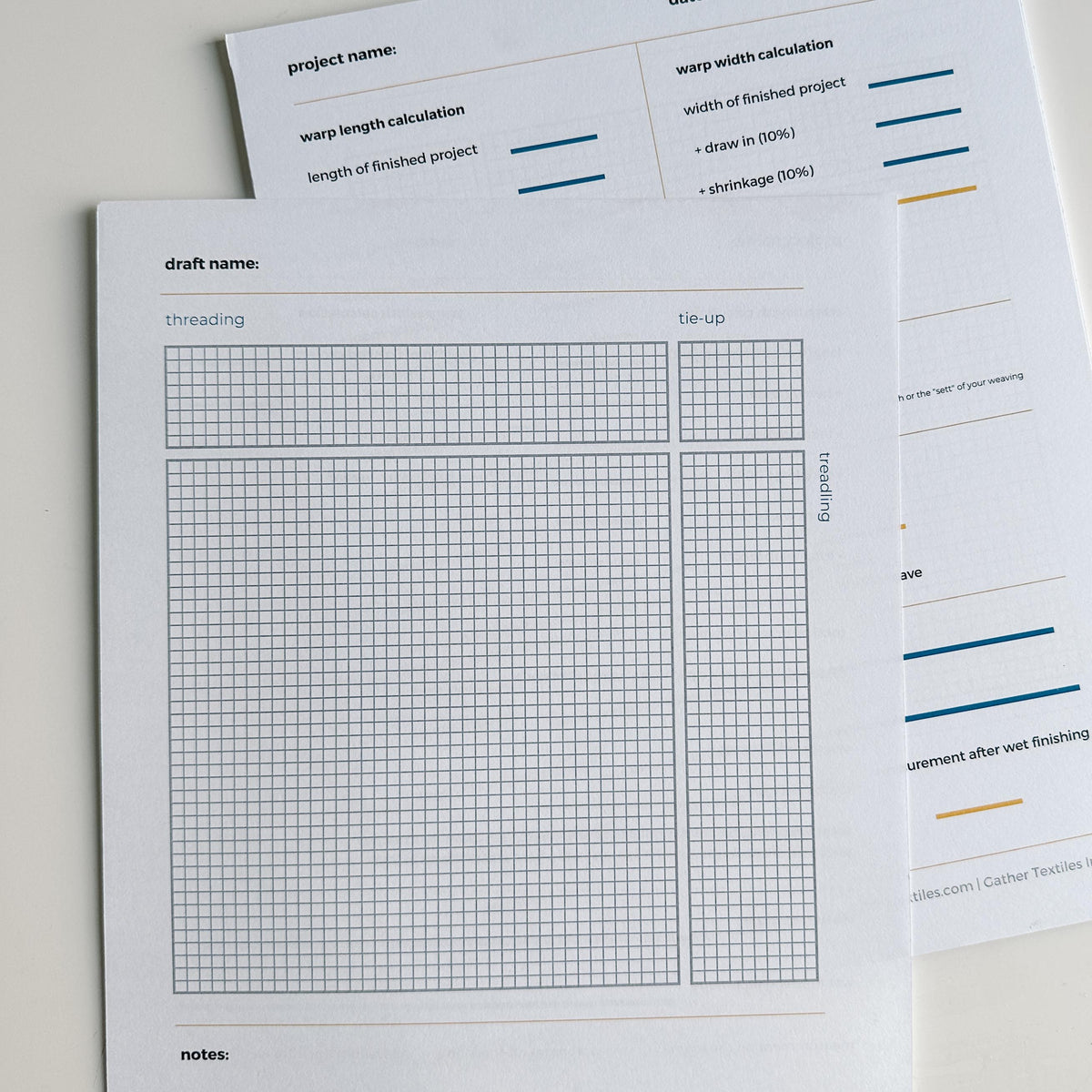 Draft Notepad Weaver’s Design Notepads - Four and Eight Shaft Drafts – Gather Textiles