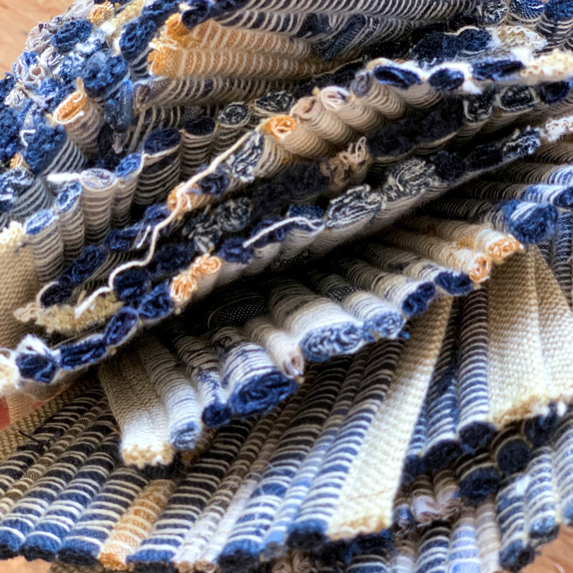 A Tactile Notion: Handwoven samples and lino print by Kim McCollum and Brianna Tosswill